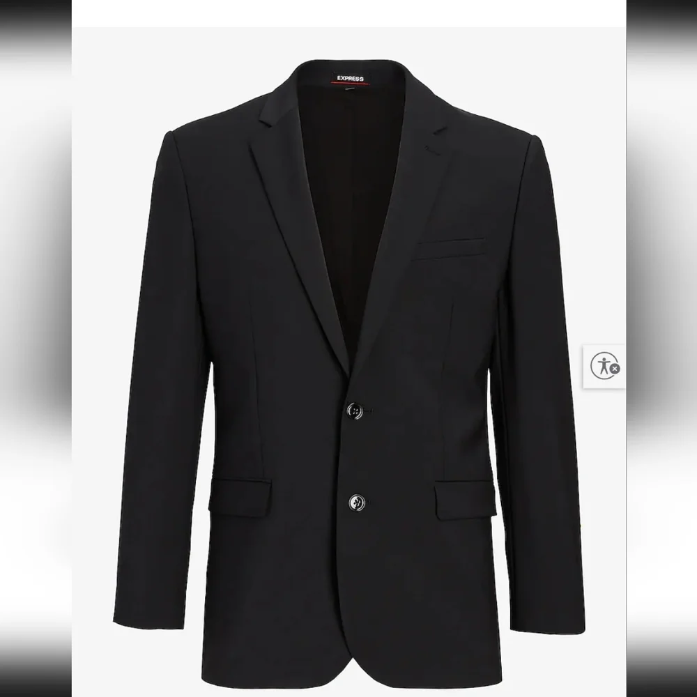 Express Men’s Black Extra Slim Fit Wool-Blend Modern Tech Suit Jacket Formal 38S - Picture 2 of 16